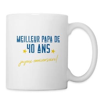Bester Vater 40 Jahre Geburtstagsgeschenk T-Shirt - Tasse - Weiß - Rechts
