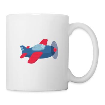 Red and Blue Propeller Aeroplane - Mug - white - Right