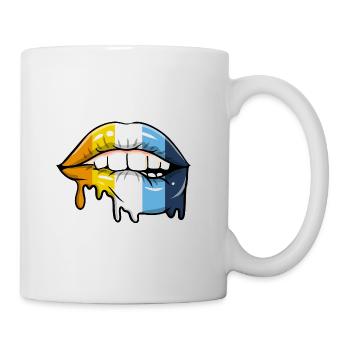 Lèvres dégoulinantes Aroace Pride - Mug blanc - blanc - Droite