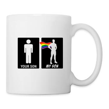 Gay Fils Mère Père LGBT Gay CSD Gay - Mug blanc - blanc - Droite