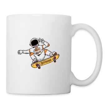 Astronaute Bitcoin Skater Trader boursier - Mug blanc - blanc - Droite