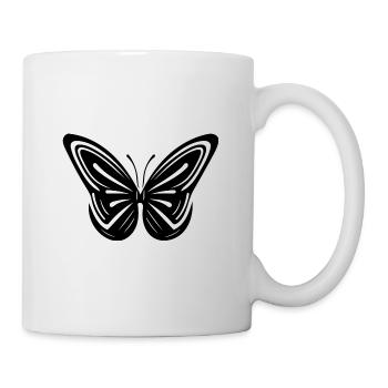 Élégant papillon géométrique vintage - Mug blanc - blanc - Droite