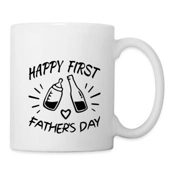 Joyeuse première fête des pères - Mug blanc - blanc - Droite