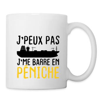 J'peux pas j'me barre en péniche - Mug blanc - blanc - Droite