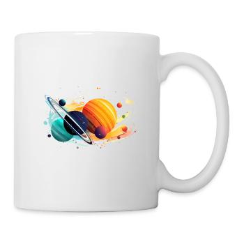 Surrealistische Planeten mit Saturn - Tasse - Weiß - Rechts