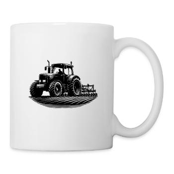 Feld Schlepper Landmaschinen Feldarbeit Traktor - Tasse - Weiß - Rechts