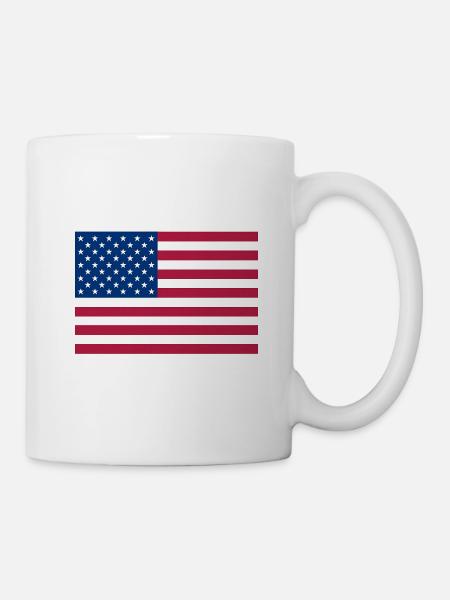 Dark Red American Flag - Mug - white