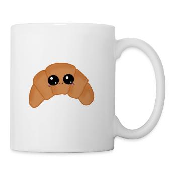 Süßer Croissant mit Augen - Tasse - Weiß - Rechts
