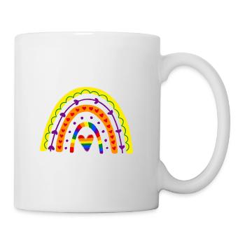 LGBT Gay Pride Monat Schwule Boho Regenbogen - Tasse - Weiß - Rechts
