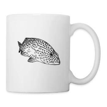 Mérou tacheté vintage élégant - Mug blanc - blanc - Droite