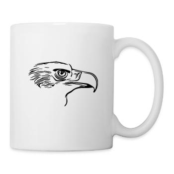 Eleganter Vogel Kopf mit großem Schnabel - Tasse - Weiß - Rechts
