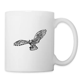 Hibou vintage élégant pendant le vol de chasse - Mug blanc - blanc - Droite