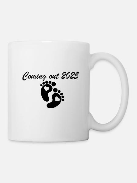 Bébé arrive en 2025, grossesse - Mug blanc - blanc