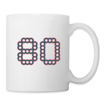 80. 80 ANS. 80e ANNIVERSAIRE. ANNIVERSAIRE 80 ANS. - Mug blanc - blanc - Droite