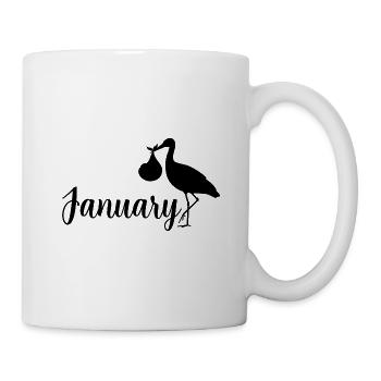 Un bébé cigogne enceinte arrive en janvier - Mug blanc - blanc - Droite