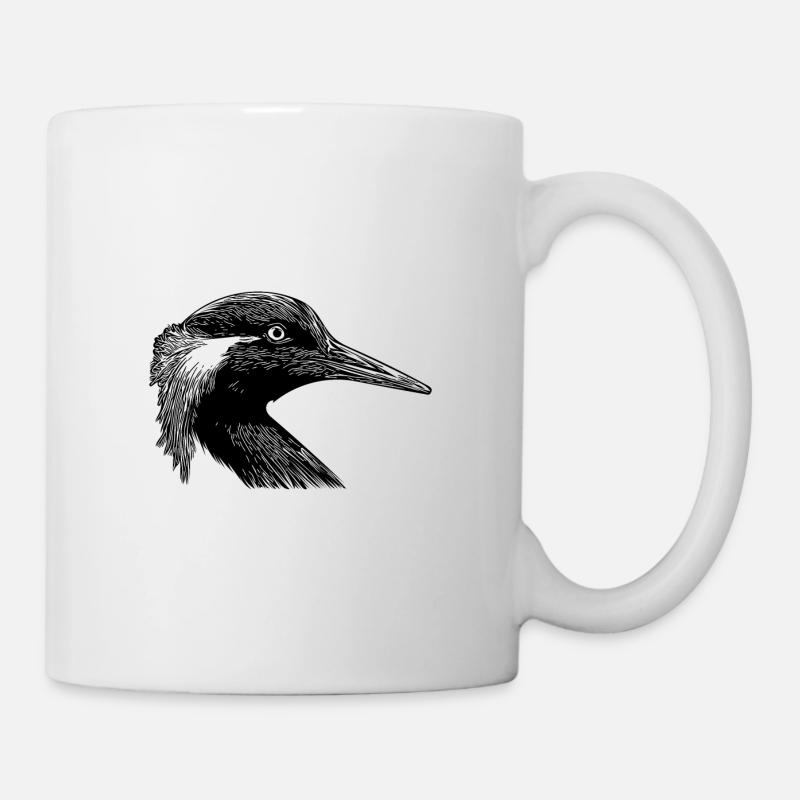 Grèbe huppé élégant portrait - Mug blanc - blanc
