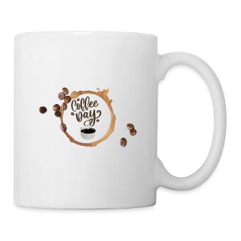 Coffee beans Coffee cup Morning coffee - Mug - white - Right
