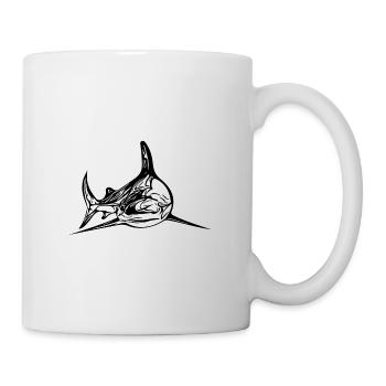 Eleganter vintage Tigerhai - Tasse - Weiß - Rechts