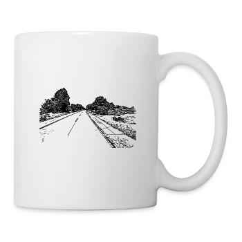 Einsame romantische Straße ins Nirgendwo - Tasse - Weiß - Rechts