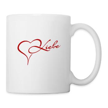 Herz mit Liebe Gefühl - Tasse - Weiß - Rechts