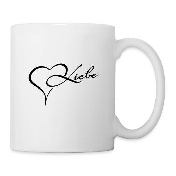 Herz mit Liebe Gefühl - Tasse - Weiß - Rechts