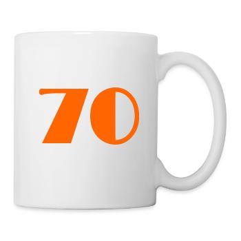 70. 70 JAHRE. 70-JÄHRIGES JUBILÄUM. GEBURTSTAG 70 JAHRE. - Tasse - Weiß - Rechts