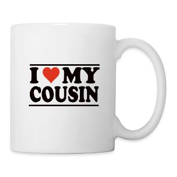 J’aime mon cousin - Mug blanc - blanc - Droite