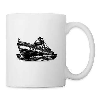 Schnittiges Hochseeschiff Kutter Schlepper - Tasse - Weiß - Rechts