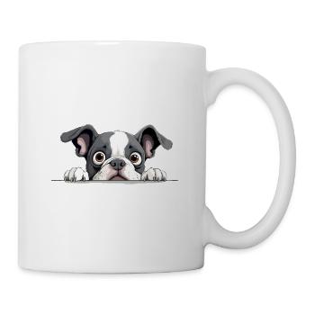 Bouledogue français Coup d’œil mignon Adorable animal drôle - Mug blanc - blanc - Droite