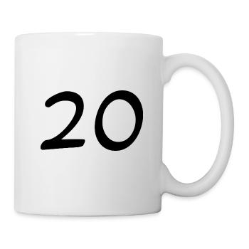 20. 20 ANS. 20e ANNIVERSAIRE. ANNIVERSAIRE 20 ANS. - Mug blanc - blanc - Droite