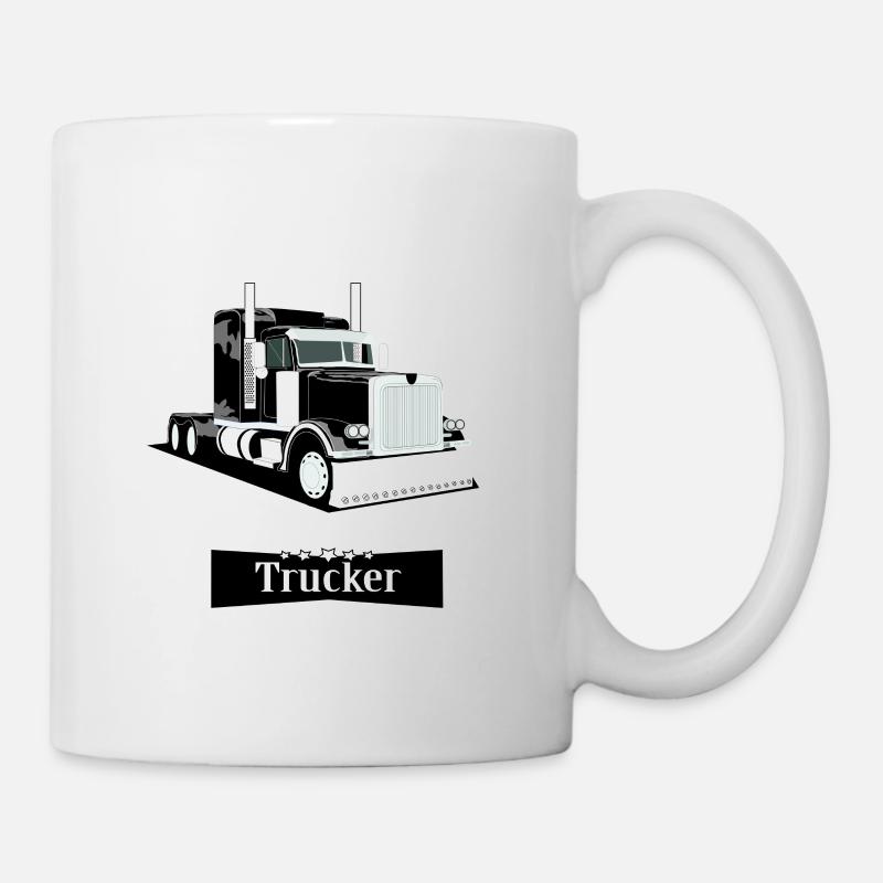 Meilleur camionneur, 100% de camionneur, Camion Mesh Conception - Mug blanc - blanc