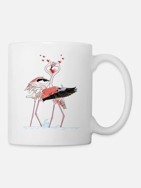 love flamingos - Mug - white