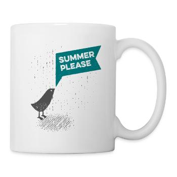 Süßer Vogel im Regen - Summer please - Tasse - Weiß - Rechts