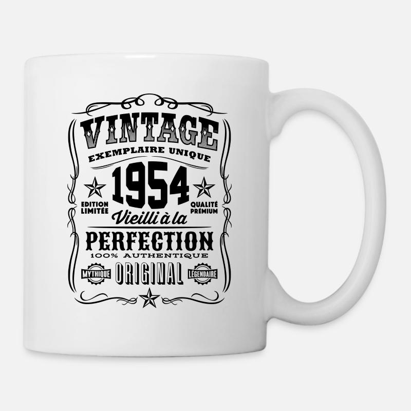 Vintage 1954 Cadeau Anniversaire 65 Ans - Mug blanc - blanc