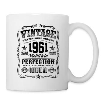 Vintage 1961 Cadeau Anniversaire 58 Ans - Mug blanc - blanc - Droite
