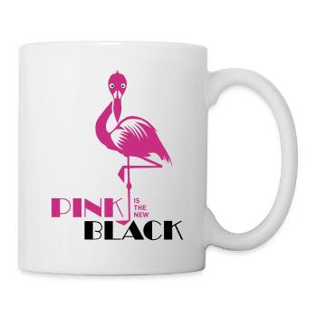 pink is the new black Flamingo rosa Vogel tropisch - Tasse - Weiß - Rechts