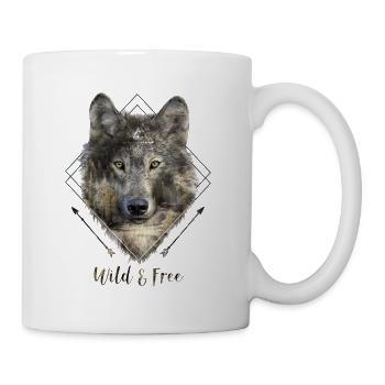Wild & Free Wolf / Boho / Geometric - Tasse - Weiß - Rechts