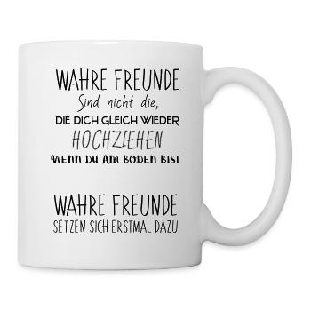 Wahre Freunde Beste Freundin Geschenk - Tasse - Weiß - Rechts