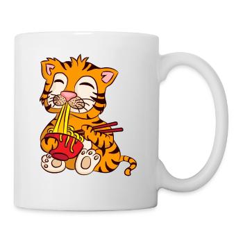 Ramen Life Motivation Tigre Motiv Shirt Ramen Noodle - Mug blanc - blanc - Droite