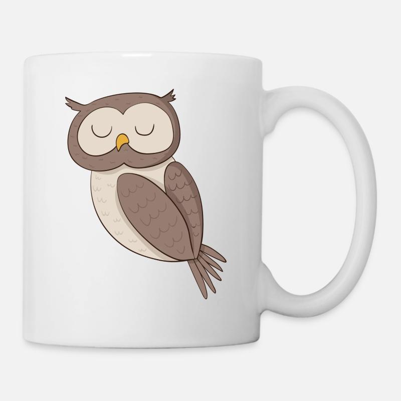 Vogel Eule - Tasse - Weiß