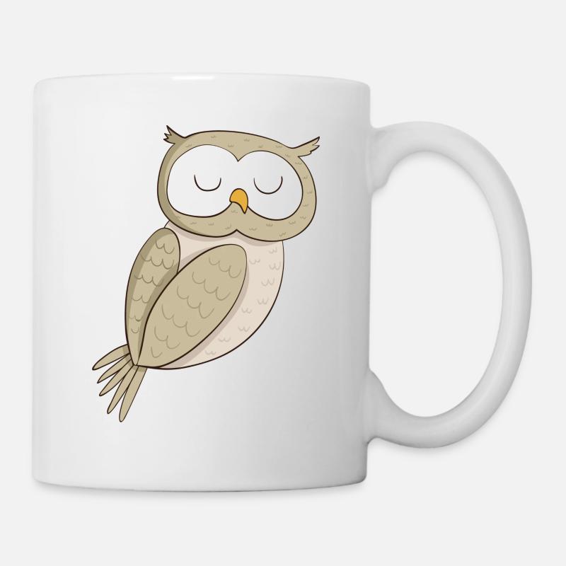 Lustige Eule Comic - Tasse - Weiß