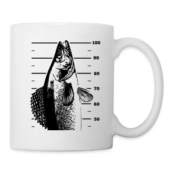 LetzterWurf Meter Zander Anglershirt - Tasse - Weiß - Rechts