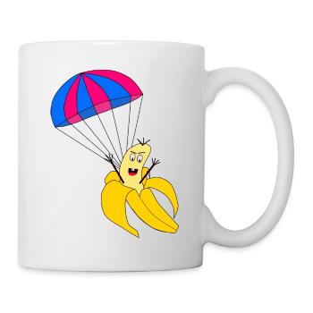 Parachute banana parachute jump gift idea - Mug - white - Right