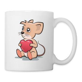 Coeur Amour Saint Valentin Souris Idée de cadeau - Mug blanc - blanc - Droite