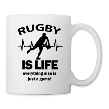 Le rugby c'est ma vie, joueur de rugby rugby - Mug blanc - blanc - Droite