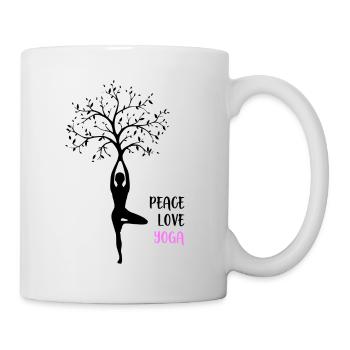 Peace Love Yoga - Tasse - Weiß - Rechts