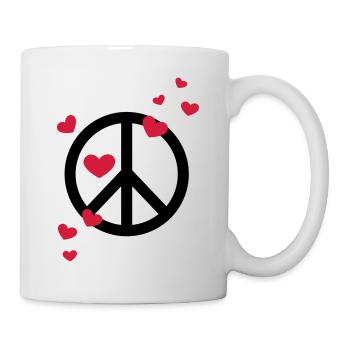 Peace Heart Love Freedom Symbol Summer Hippie - Mug - white - Right
