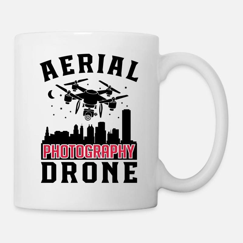 Drone de photographie aérienne - Mug blanc - blanc