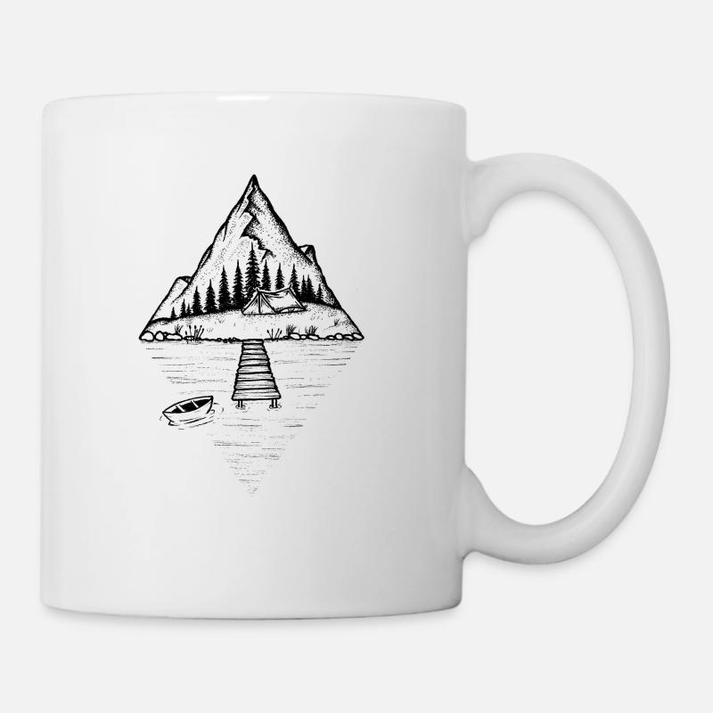 Camping sur le lac - Mug blanc - blanc