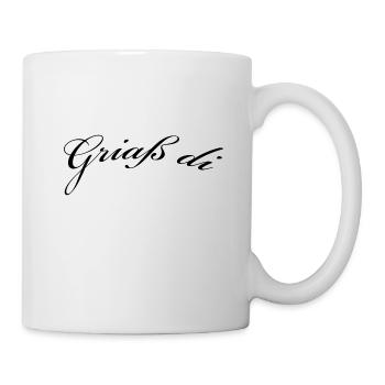 Griaß di - Allgäuer Design - Hallo - Tasse - Weiß - Rechts